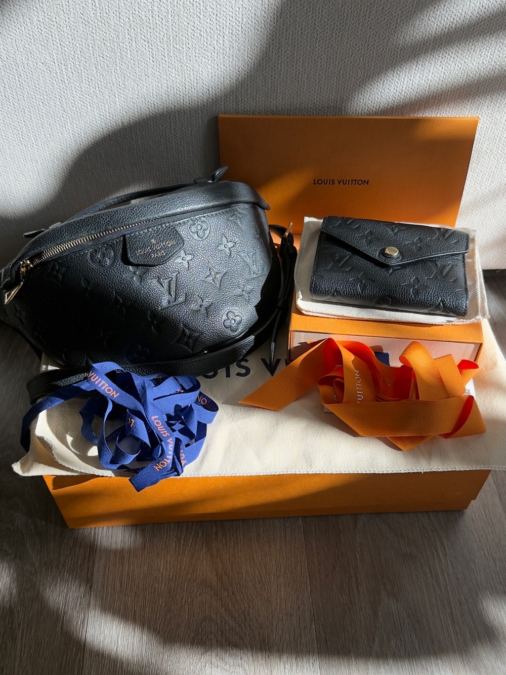 Louis Vuitton Empreinte Monogram Bum Bag/ Victorine Wallet Bundle FULL SET